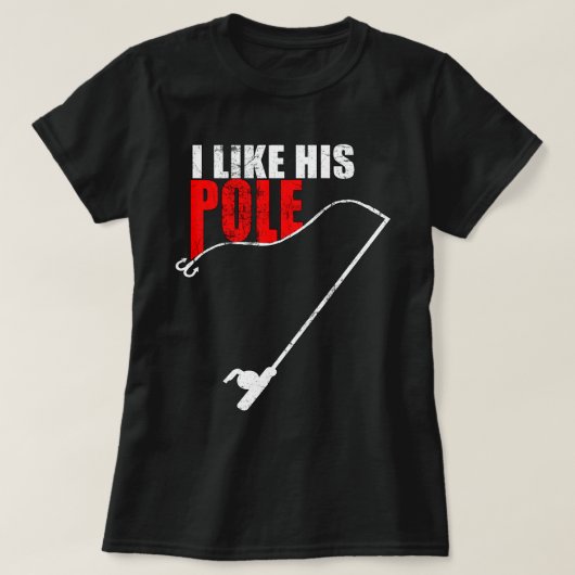 Ik hou van zijn stok, grappig visstel, poel t-shirt (Design voorkant)