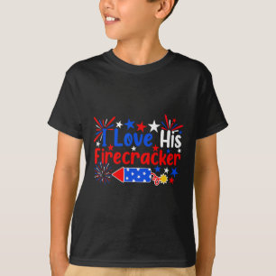Ik hou van zijn vuurwerk grap 4 juli vuurwerk t-shirt