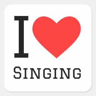 Ik hou van zingen vierkante sticker