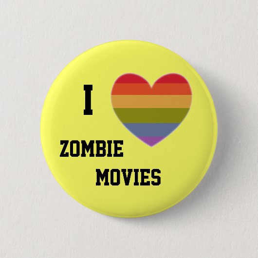 Ik hou van zombiefilms ronde button 5,7 cm (Voorkant)