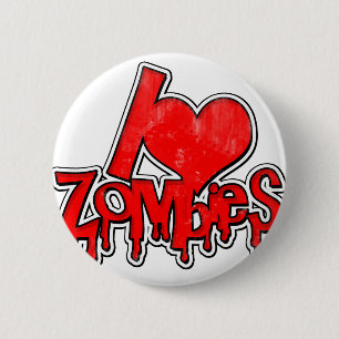 Ik hou van zombies ronde button 5,7 cm