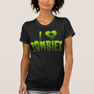 Ik hou van Zombies Skull Halloween T-shirt