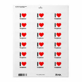 ik hou van zonnebrillen etiket (Full Sheet)