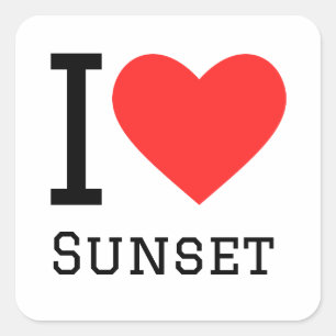 Ik hou van zonsondergang vierkante sticker