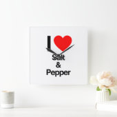ik hou van zout en peper vierkante klok (Huis)