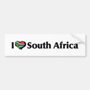 Ik hou van Zuid-Afrika Vlag Bumpersticker