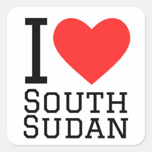 Ik hou van Zuid-Soedan Vierkante Sticker
