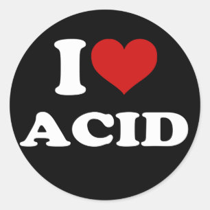 Ik hou van zuur ronde sticker