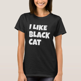 Ik hou van zwart katteontwerp t-shirt