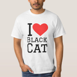 Ik hou van zwarte kat t-shirt