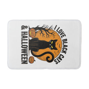 Ik hou van zwarte katten Halloween vintage shirt o Badmat