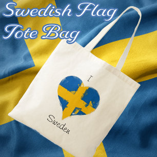 Ik hou van Zweden met een verstoorde hartvlag Tote Bag