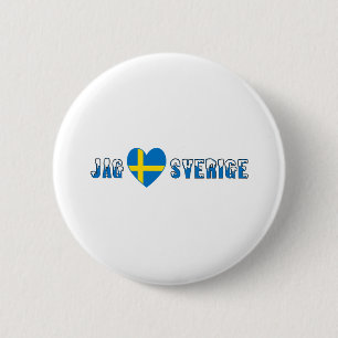 Ik hou van Zweden Ronde Button 5,7 Cm