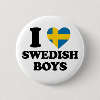 Ik hou van Zweedse jongens Zweden Vlag Hart Ronde Button 5,7 Cm
