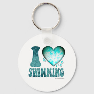 Ik hou van zwemmen sleutelhanger