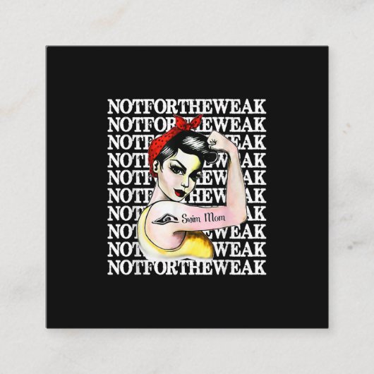 Ik hou van zwemmen - Zwemmam niet zwak design Vierkante Visitekaartje (Voorkant)