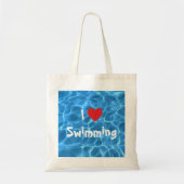Ik hou van zwemrood hart met blauw poolwater tote bag (Voorkant)