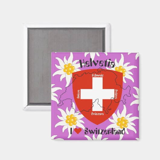 Ik hou van Zwitserland Magnet Magneet (Voorkant / Achterkant)
