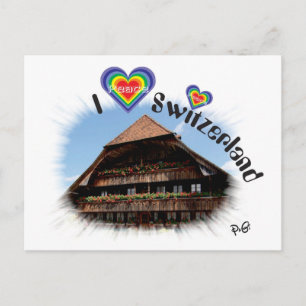Ik hou van Zwitserland Postkarte Briefkaart