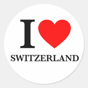 Ik hou van Zwitserland Ronde Sticker