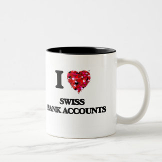 Ik hou van Zwitserse bankrekeningen Tweekleurige Koffiemok