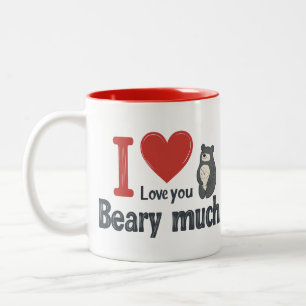 Ik hou veel van je, Beary Tweekleurige Koffiemok