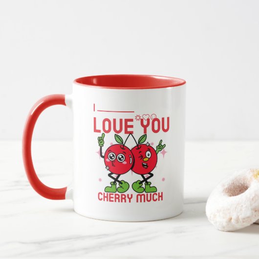 Ik hou veel van je Cherry Mok (Met donut)