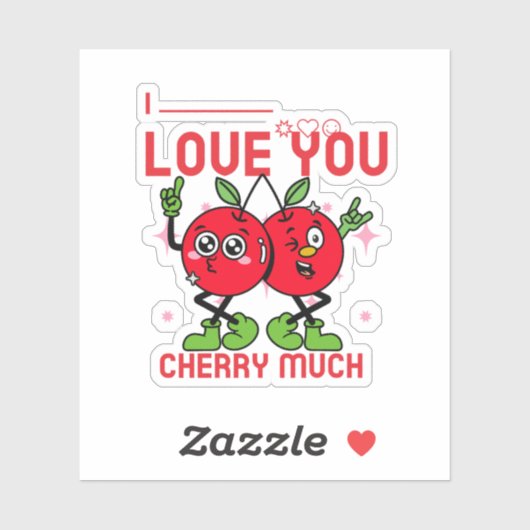 Ik hou veel van je Cherry Sticker (Vel)