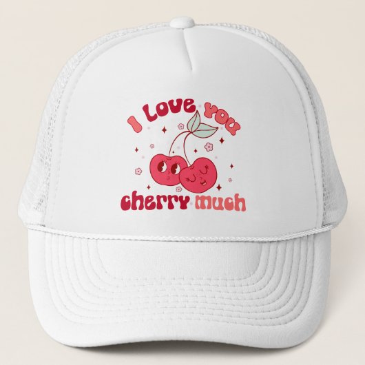 Ik hou veel van je Cherry Trucker Pet (Voorkant)