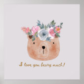Ik hou veel van je! Cute Beer Poster (Voorkant)