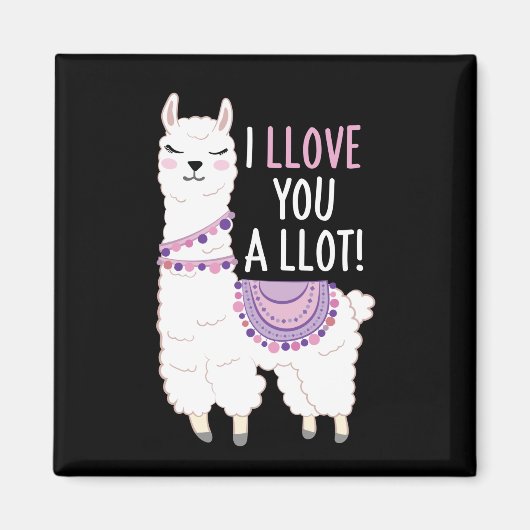 Ik hou veel van je - Funny Llama Magneet (Voorkant)