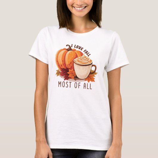 Ik hou vooral van Herfst - Latte & Autumn Vibes T-shirt (Voorkant)