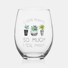 Ik hou zo veel van planten wijnglas zonder voet