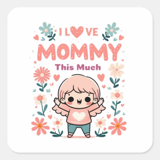 Ik hou zoveel van deze mama vierkante sticker (Voorkant)