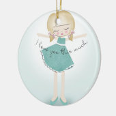 Ik hou zoveel van je keramisch ornament (Links)