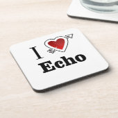 ik houd echo van hart drankjes onderzetter (Linkerzijde)