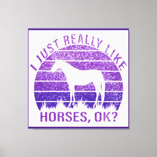 Ik Houd Echt Van Paarden In Paars  Canvas Afdruk