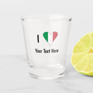 Ik Houd (Italiaanse Vlag Hart) Van Je Tekst Shot Glas