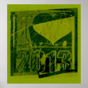 Ik houd van 2013 - het Groene Pop-art van de Rots Poster