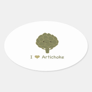 Ik houd van artisjok ovale sticker