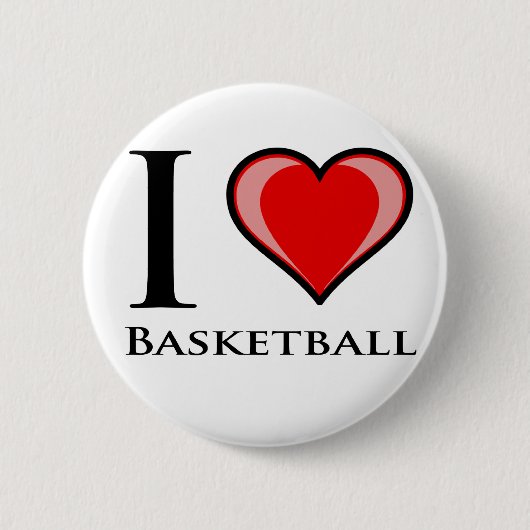 Ik houd van Basketbal Ronde Button 5,7 Cm (Voorkant)