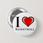 Ik houd van Basketbal Ronde Button 5,7 Cm (Voorkant /achterkant)