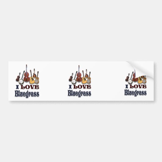 IK HOUD VAN BLUEGRASS-BUMPERSTICKER BUMPERSTICKER (Voorkant)