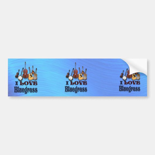 IK HOUD VAN BLUEGRASS-BUMPERSTICKER BUMPERSTICKER (Voorkant)