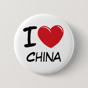 Ik houd van China Ronde Button 5,7 Cm