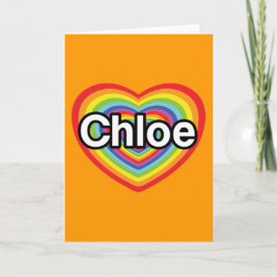 Ik houd van Chloe: regenboog hart Feestdagen Kaart