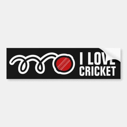 Ik houd van cricket bumpersticker voor fans en spe (Voorkant)