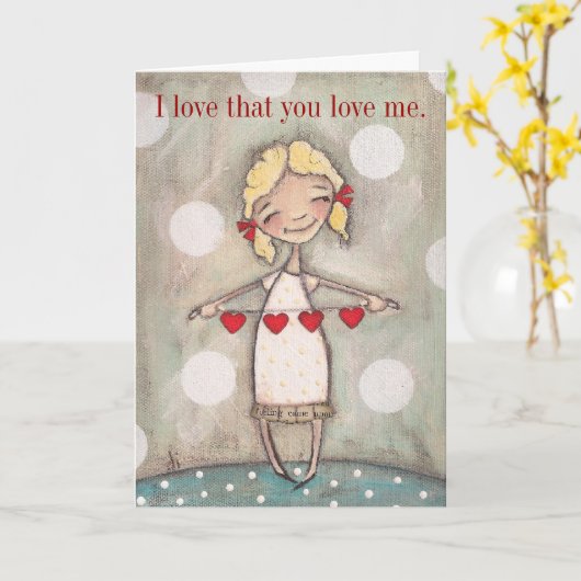 Ik houd van dat u van me - Wenskaart houdt Kaart (Gele Bloem)