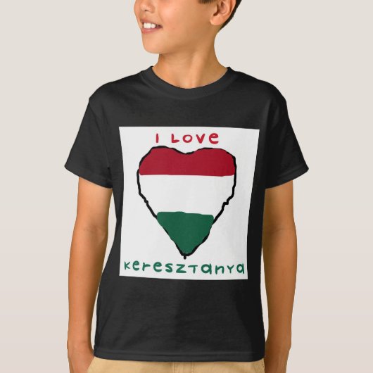 Ik houd van de Donkere T-shirt van het Kind (Voorkant)