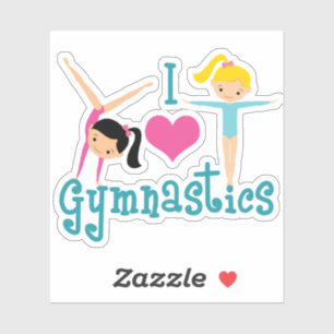 Ik houd van de Leuke Turner van de Gymnastiek Sticker